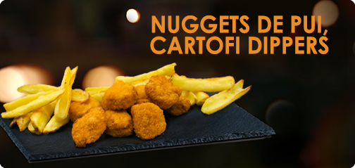 Meniu Nuggets de pui la cuptor cu cartofi dippers